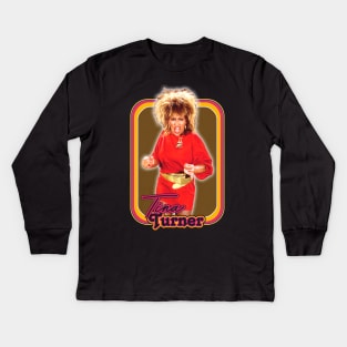 Tina Turner /// 80s Style Retro Fan Art Design Kids Long Sleeve T-Shirt